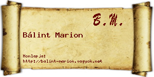 Bálint Marion névjegykártya